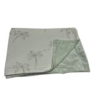 Mother’s Promise Palm Tree Green Beige Striped Baby Blanket